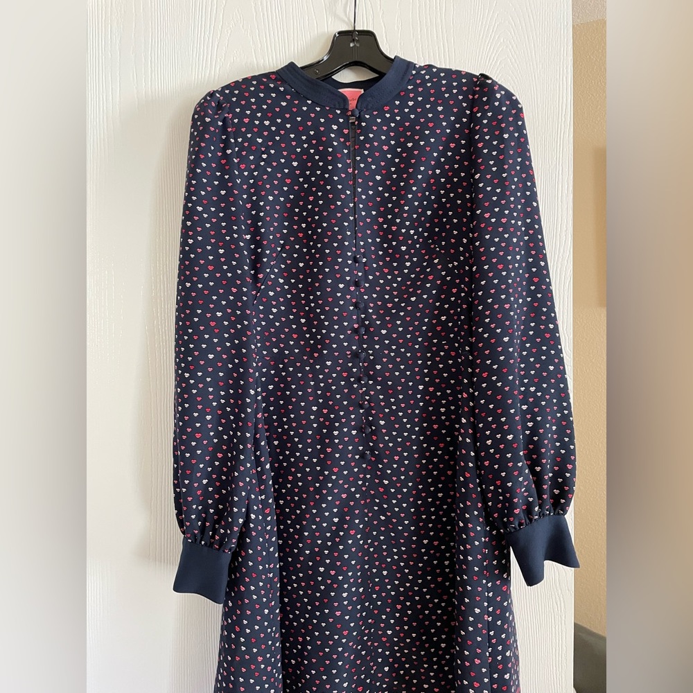 Kate Spade Kisses Navy Blue Dress with Front Cutout Sz 4